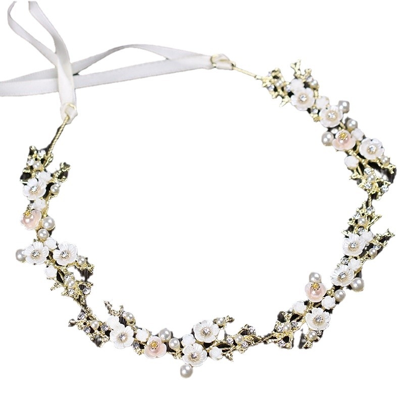 Traka za kosu s cvjetnim kristalima – korejski stil (Style: Korean; Kind: Headband; Styling: Flowers; Packaging: Independent packaging; Customization: Yes)