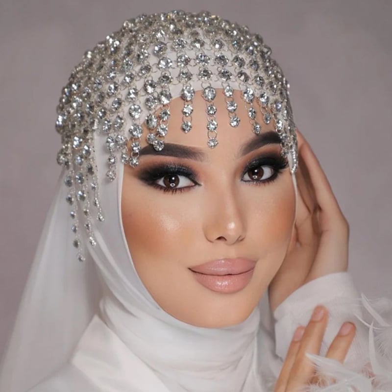 Lančić za kosu sa kristalima, boemski stil, elektroplatirano, individualno pakiranje