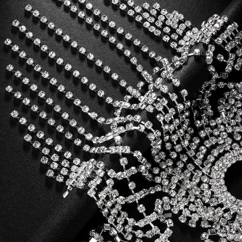 Lančić za kosu sa kristalima, boemski stil, elektroplatirano, individualno pakiranje