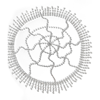 Șnur de păr vintage boho cu lanț, cristale rhinestone, inlay, ambalaj individual, toamnă 2024