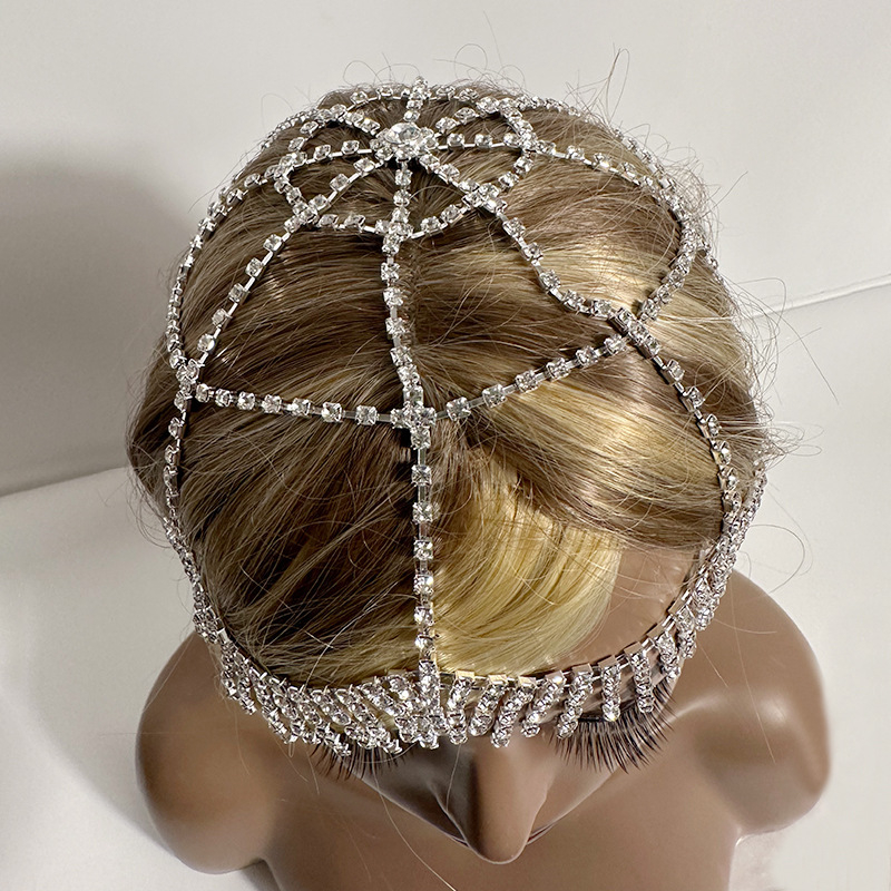 Șnur de păr vintage boho cu lanț, cristale rhinestone, inlay, ambalaj individual, toamnă 2024