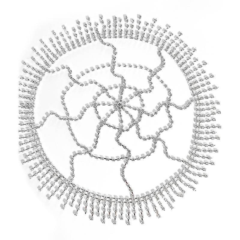 Șnur de păr vintage boho cu lanț, cristale rhinestone, inlay, ambalaj individual, toamnă 2024