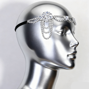 Vjenčana diadema s resicama od kristala (Materijal: Kristali; Stil: Diadema za kosu; Obrada: elektroplating; Izlazak: jesen 2025)