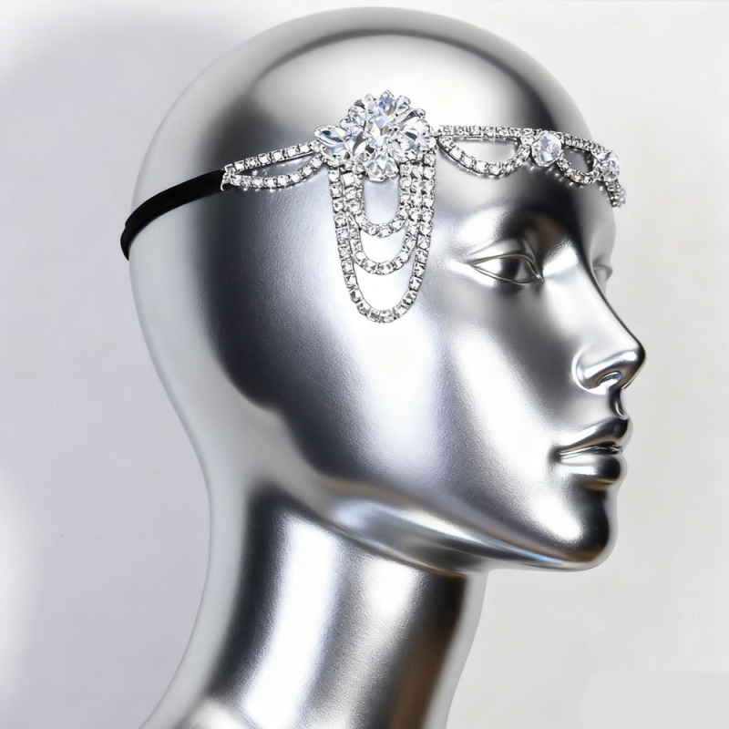 Vjenčana diadema s resicama od kristala (Materijal: Kristali; Stil: Diadema za kosu; Obrada: elektroplating; Izlazak: jesen 2025)