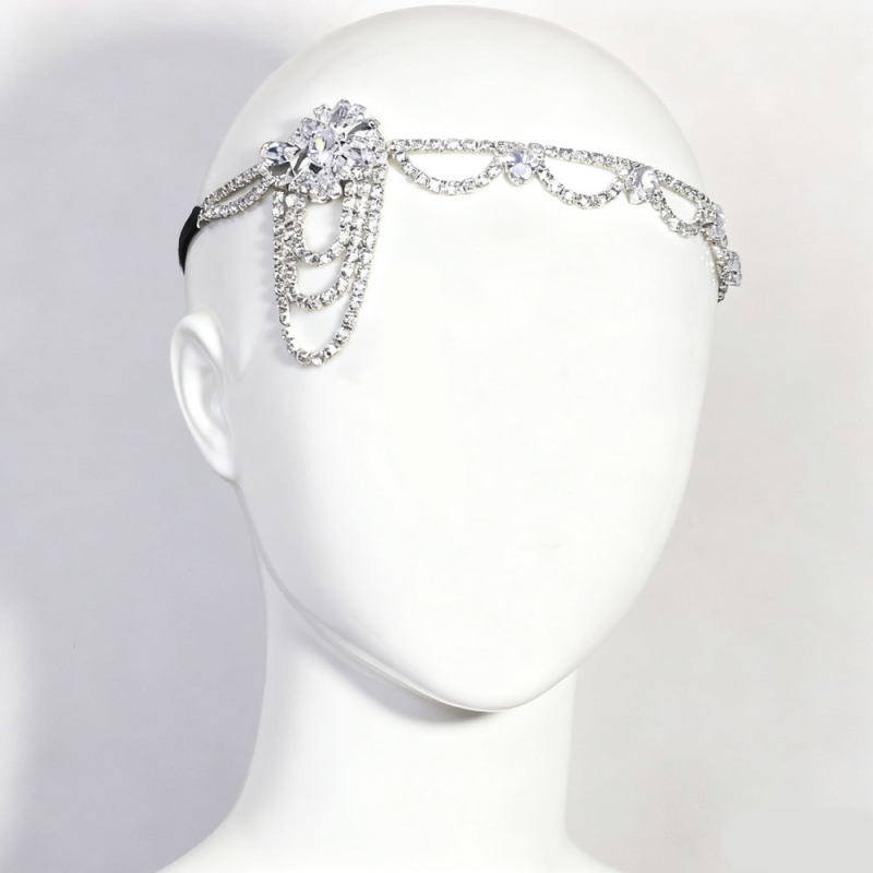 Vjenčana diadema s resicama od kristala (Materijal: Kristali; Stil: Diadema za kosu; Obrada: elektroplating; Izlazak: jesen 2025)