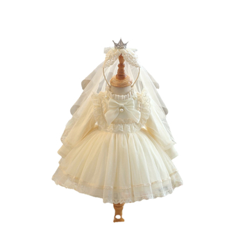 Rochie de iarnă pentru fetițe din bumbac, cu fustă plisată, mâneci lungi, căptușită, pentru vârsta 1–3 ani