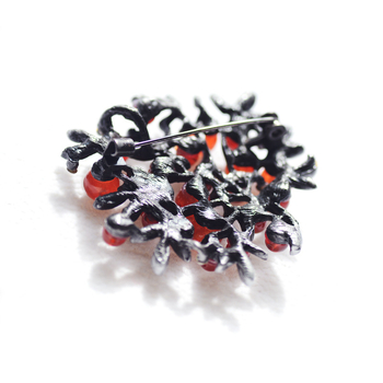 Broșă din aliaj, stil retro, unisex, finisaj electroplate, parte a seriei broșelor cu piatră, accesoriu cu dublă utilizare.