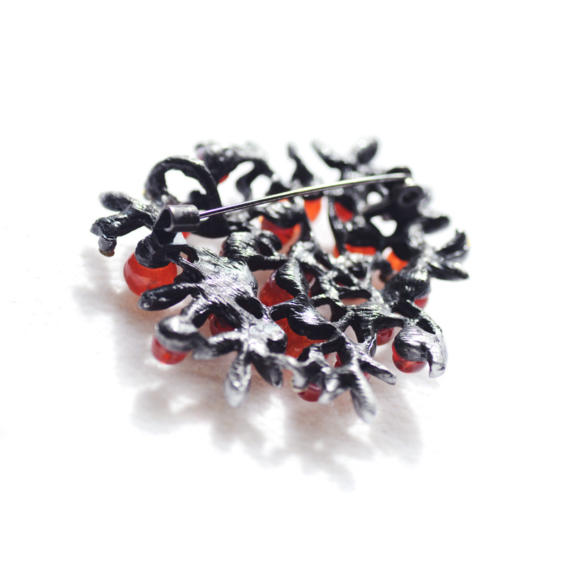 Broșă din aliaj, stil retro, unisex, finisaj electroplate, parte a seriei broșelor cu piatră, accesoriu cu dublă utilizare.