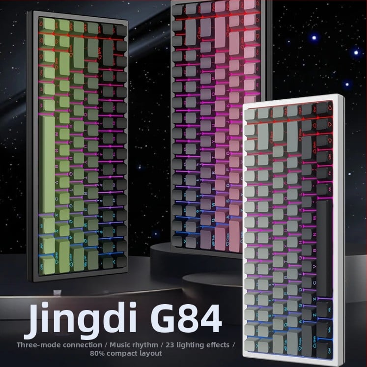 G84 μηχανικό πληκτρολόγιο – 84 πλήκτρα, ασύρματη σύνδεση, διακόπτης Matcha Latte, RGB φωτισμός