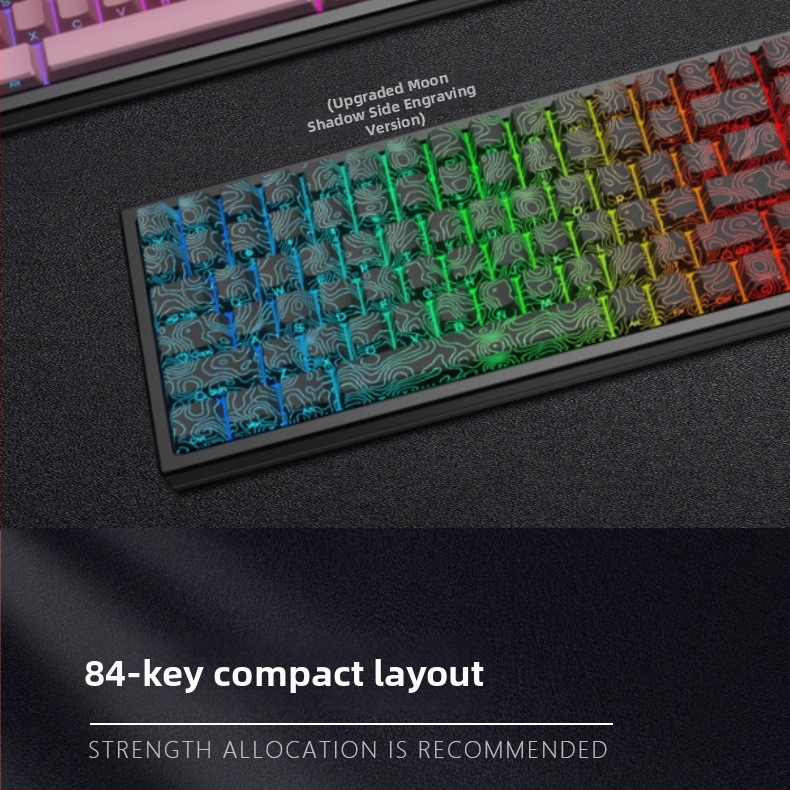 G84 μηχανικό πληκτρολόγιο – 84 πλήκτρα, ασύρματη σύνδεση, διακόπτης Matcha Latte, RGB φωτισμός