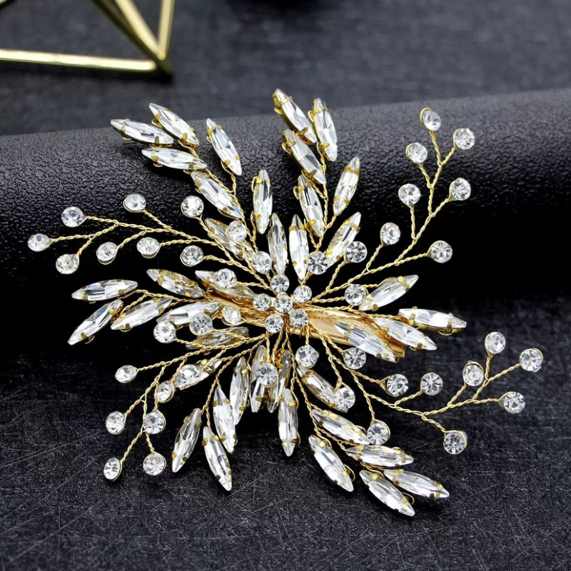Ručni pleteni dugi trak za kosu s rhinestones – ženski dodaci za kosu, proljeće 2025