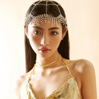 Bandă de păr cu cristale, stil European și American, TS240715, pentru femei, electroplacare