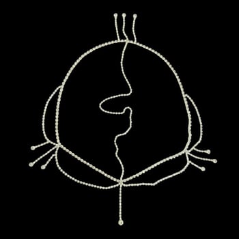 Akvamarinska čelna lančić, eterični egzotični stil, Model: čelni lančić, Premaz: elektroplatiranje, Broj proizvoda: 2025/1212/1427