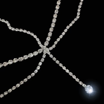 Akvamarinska čelna lančić, eterični egzotični stil, Model: čelni lančić, Premaz: elektroplatiranje, Broj proizvoda: 2025/1212/1427