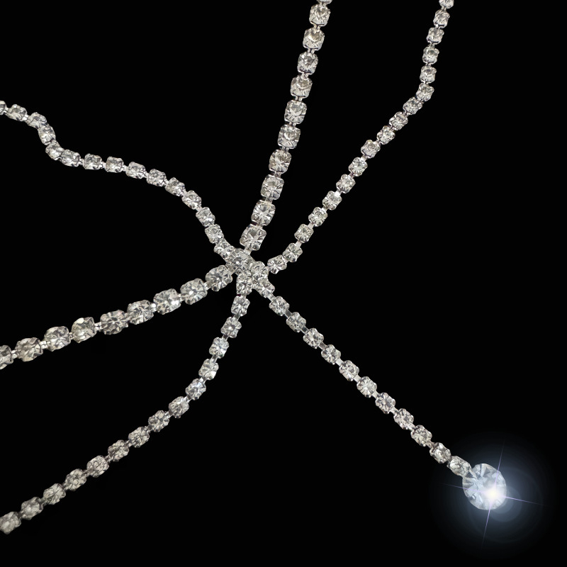 Akvamarinska čelna lančić, eterični egzotični stil, Model: čelni lančić, Premaz: elektroplatiranje, Broj proizvoda: 2025/1212/1427