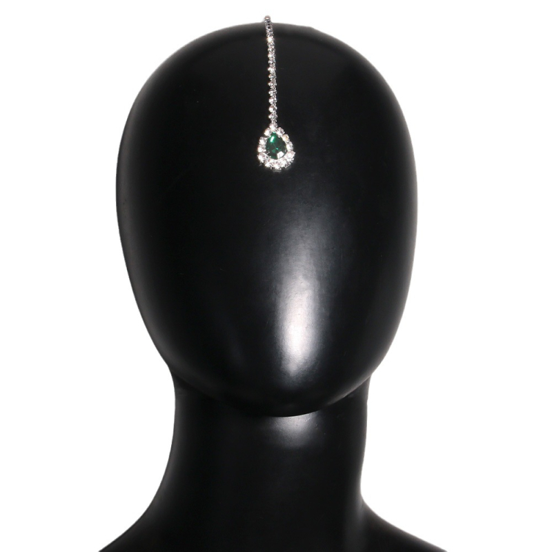 Lanac za kosu za čelo sa kristalima, elektroplatiran, pojedinačno pakiranje