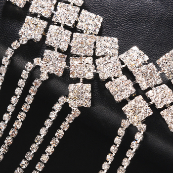 Exotikus hajlánc fejpánt rhinestones kristályokkal, elasztikus, elektroplakálásos bevonattal, egyedi csomagolás