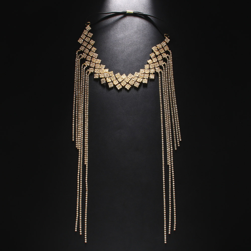 Exotikus hajlánc fejpánt rhinestones kristályokkal, elasztikus, elektroplakálásos bevonattal, egyedi csomagolás