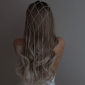 Lanț pentru păr cu cristale - placat electrochimic, ambalat individual