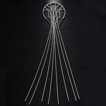 Lanț pentru păr cu cristale - placat electrochimic, ambalat individual