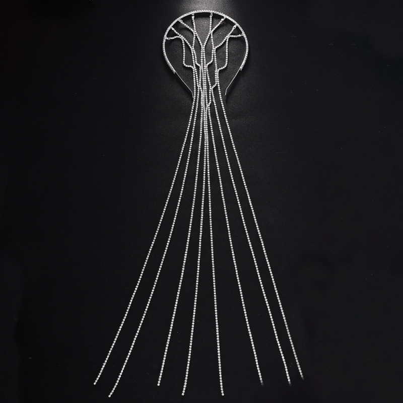 Lanț pentru păr cu cristale - placat electrochimic, ambalat individual