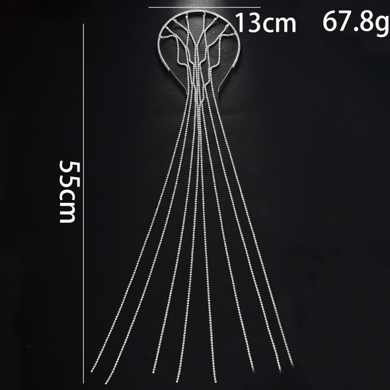 Lanț pentru păr cu cristale - placat electrochimic, ambalat individual