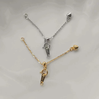 DIY šperkové príslušenstvo – striebro 925, predĺžený reťaz so srdcom, nastaviteľná karabína, perlové ozdoby, krížový vzor