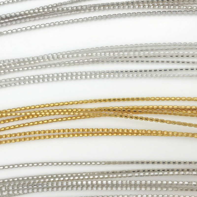 S925 sterling srebro – sezam perle, rižine perle, razdjelne perle, perle omotane pločom za DIY nakit – zlatni ton