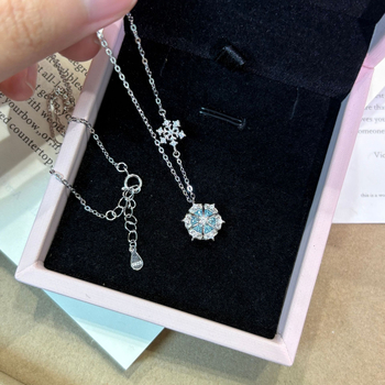 Nakit od 925 srebra, romb oblik, dijamantna ugradnja, križni lanac, branda Xici