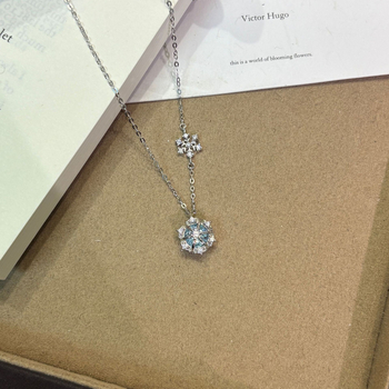 Nakit od 925 srebra, romb oblik, dijamantna ugradnja, križni lanac, branda Xici