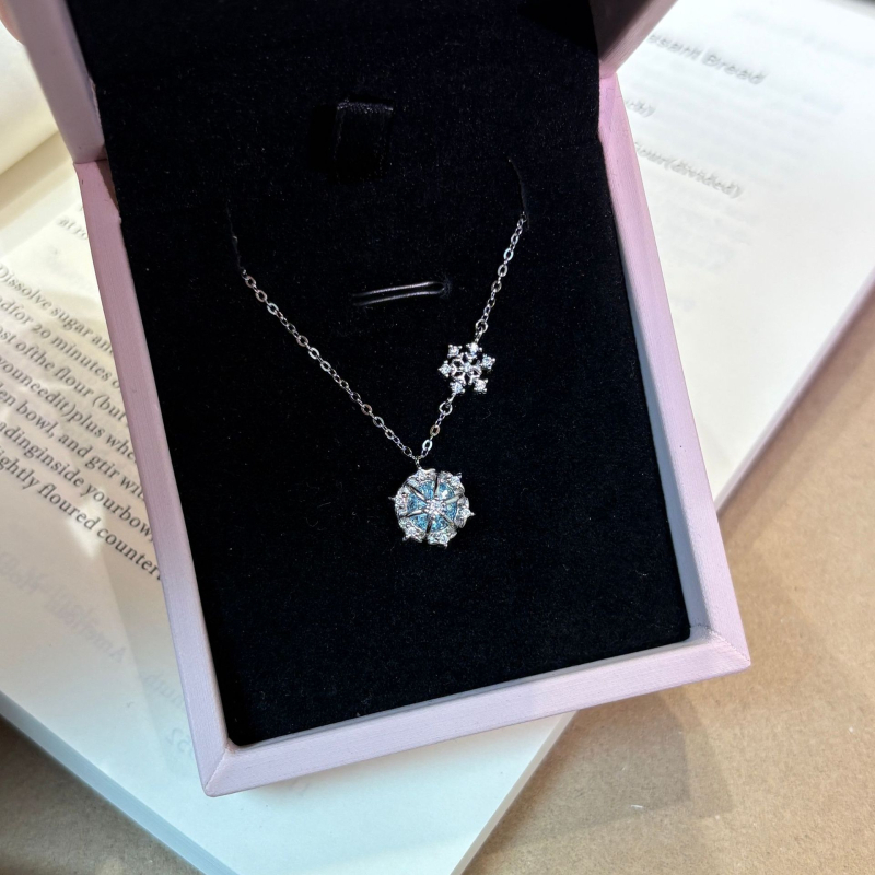 Nakit od 925 srebra, romb oblik, dijamantna ugradnja, križni lanac, branda Xici