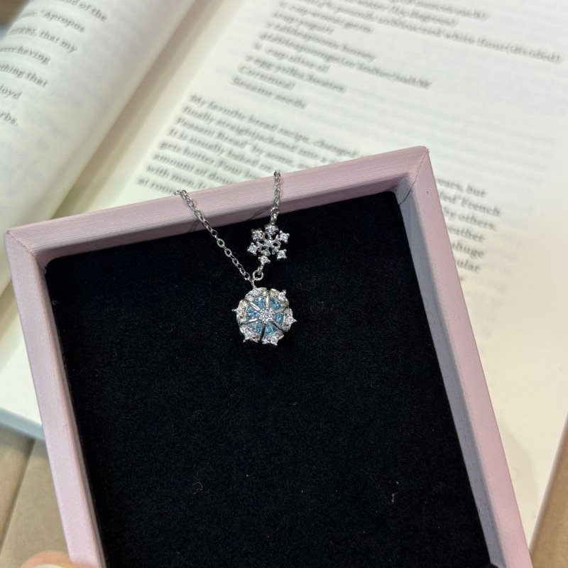 Nakit od 925 srebra, romb oblik, dijamantna ugradnja, križni lanac, branda Xici