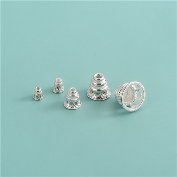 S925 sterling srebro spacer perle komponenti — Prosto srebro, kapica s resicama, držač cvijeta, DIY nakit