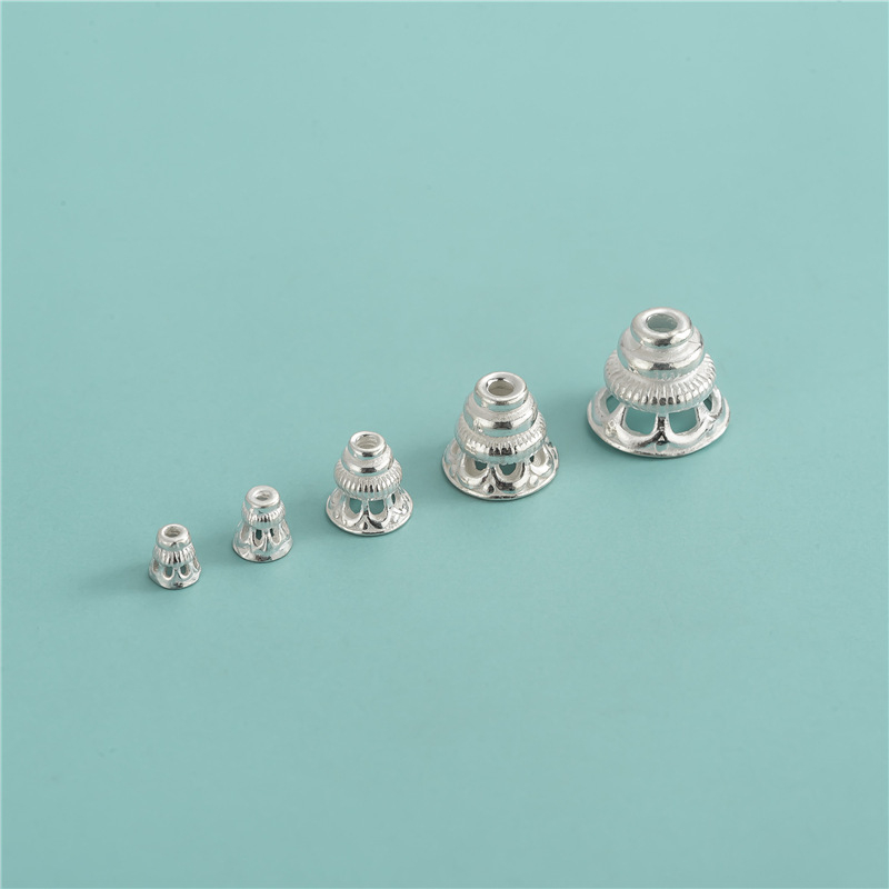 S925 sterling srebro spacer perle komponenti — Prosto srebro, kapica s resicama, držač cvijeta, DIY nakit