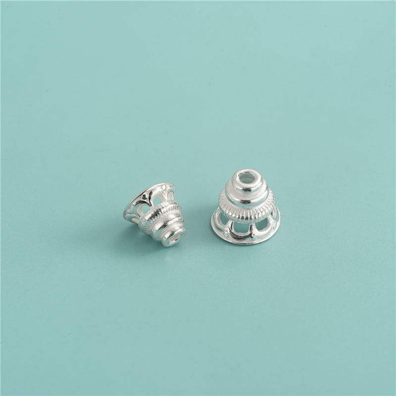 S925 sterling srebro spacer perle komponenti — Prosto srebro, kapica s resicama, držač cvijeta, DIY nakit