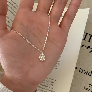 Náhrdelník z meďe s prírodnými sladkovodnými perlami, dizajn Mini Pod, elektroplátovaný, reťaz s kľúčovou kosťou, pre ženy, značka Lilo