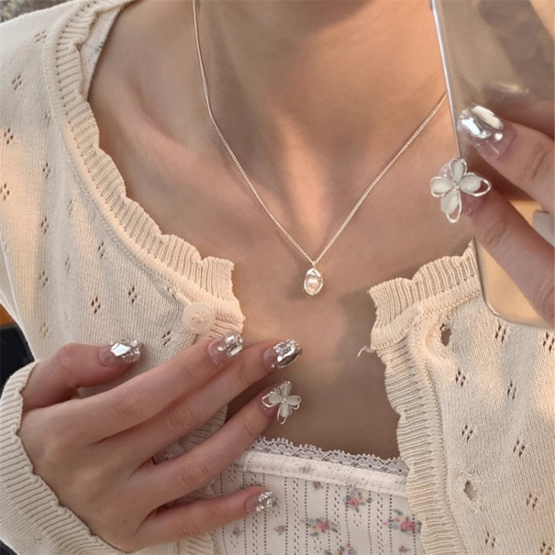 Náhrdelník z meďe s prírodnými sladkovodnými perlami, dizajn Mini Pod, elektroplátovaný, reťaz s kľúčovou kosťou, pre ženy, značka Lilo