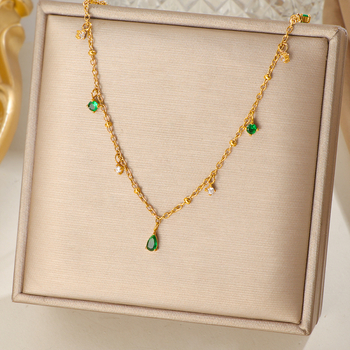 Náhrdelník z titánovej ocele s kapkovitým príveskom, 18K zlacenie, O-článok, jeseň 2025