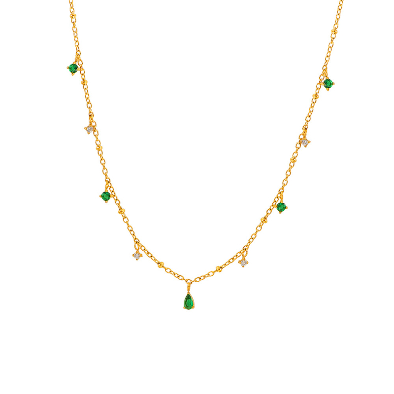 Náhrdelník z titánovej ocele s kapkovitým príveskom, 18K zlacenie, O-článok, jeseň 2025