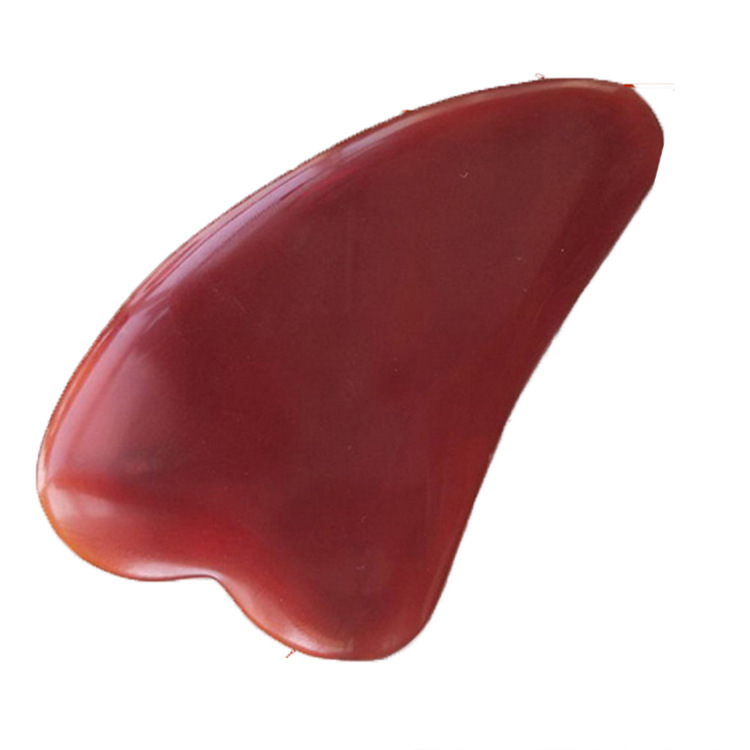 Poliruota chalcedonio agato Gua Sha lenta - universalus geometrinis masažo įrankis, Princesės serija