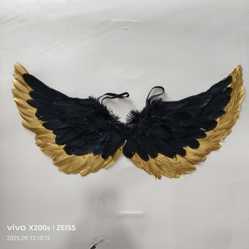 Anjelové krídla – rekvizita na Halloween cosplay, ručne vyrobené, perie a drôt