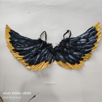 Anjelové krídla – rekvizita na Halloween cosplay, ručne vyrobené, perie a drôt