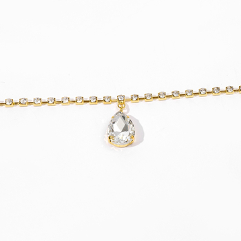 Jita peties grandinėlė moterims, kristalai, elektroplatinavimas, lydinio įdėklai