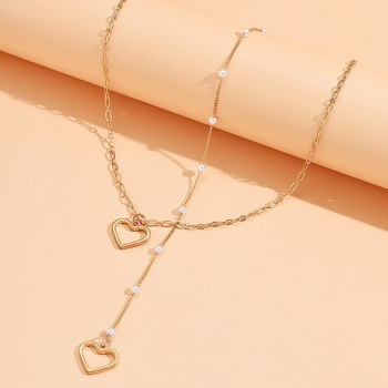 Širdies formos lydinio kūno ir nugaros grandinė, elektroplatinacija, moterų Europos ir Amerikos stilius