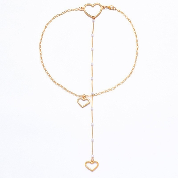 Širdies formos lydinio kūno ir nugaros grandinė, elektroplatinacija, moterų Europos ir Amerikos stilius