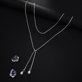 Kūno grandinė su daugiasluoksniu pakabuku, rhinestones, baltas kristalas, Jinliang