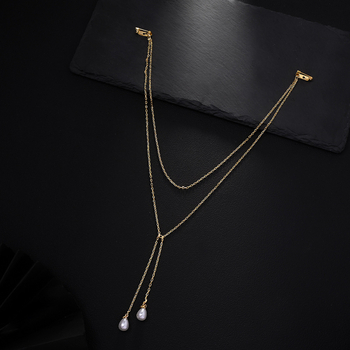 Kūno grandinė su daugiasluoksniu pakabuku, rhinestones, baltas kristalas, Jinliang