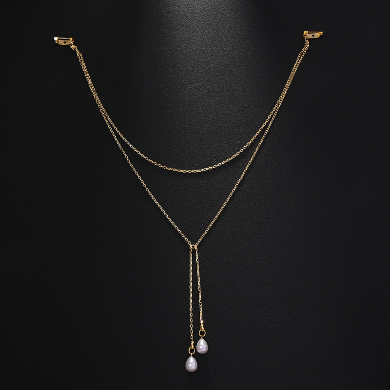 Kūno grandinė su daugiasluoksniu pakabuku, rhinestones, baltas kristalas, Jinliang