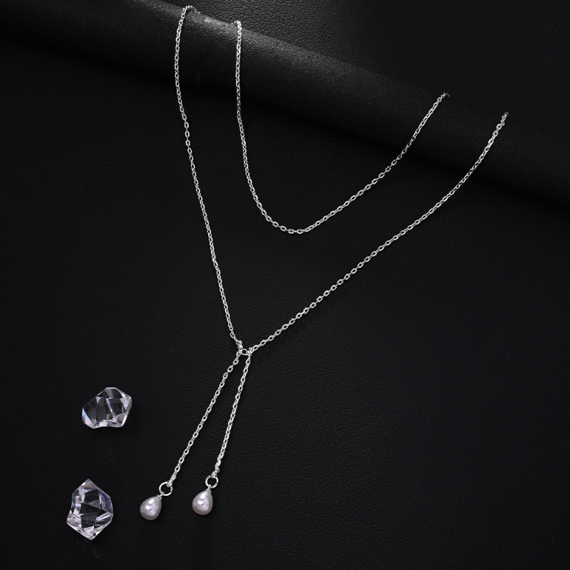 Kūno grandinė su daugiasluoksniu pakabuku, rhinestones, baltas kristalas, Jinliang