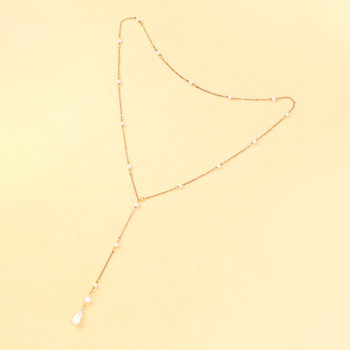 Elektroplatinata lydinio kūno grandinė su baltais kristalais, U formos dizainas, moteriškas stilius, 20 g brangaus metalo